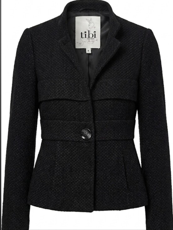 Tibi Jackets & Blazers - Tibi New York Black Textured Wool Blend Jacket Blazer Coat Size 4